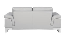 Lovely Light Grey Leather Loveseat 32