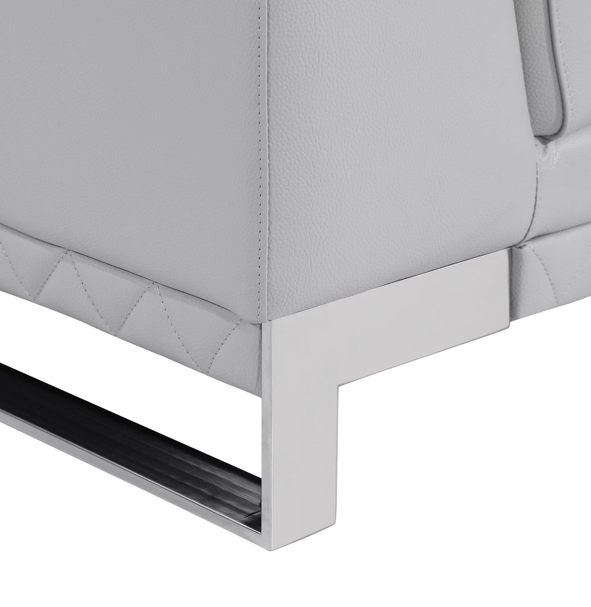 Lovely Light Grey Leather Loveseat 32"