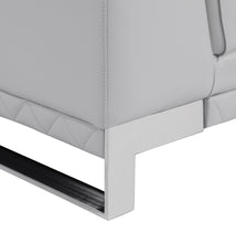 Lovely Light Grey Leather Loveseat 32