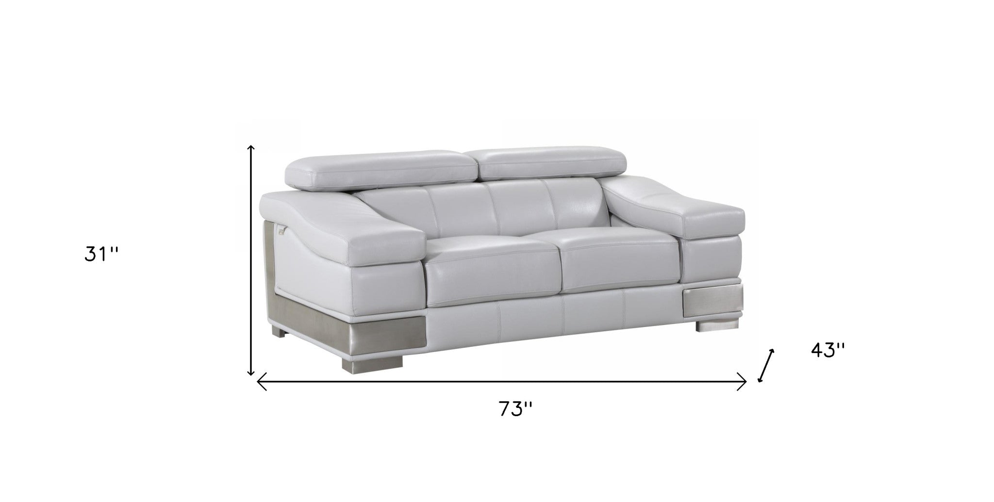 Lovely Light Grey Loveseat 31” - 39"