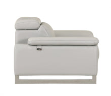 Tasteful Light Grey Genuine Italian Leather Loveseat