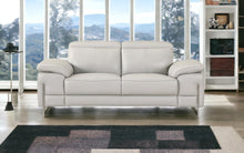 Tasteful Light Grey Genuine Italian Leather Loveseat