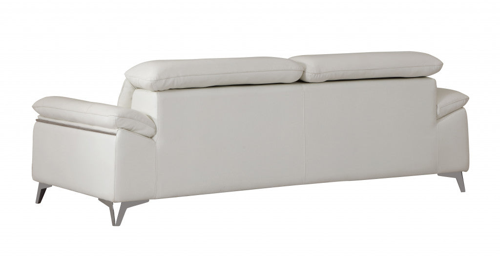 31" Fashionable White Leather Loveseat