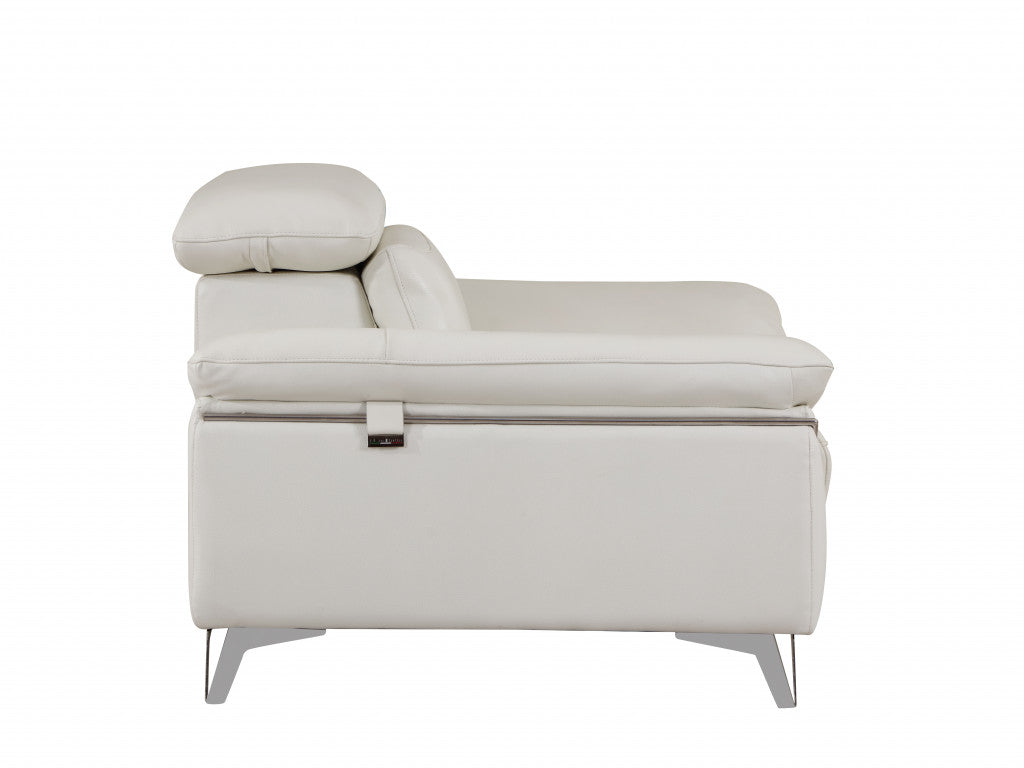 31" Fashionable White Leather Loveseat