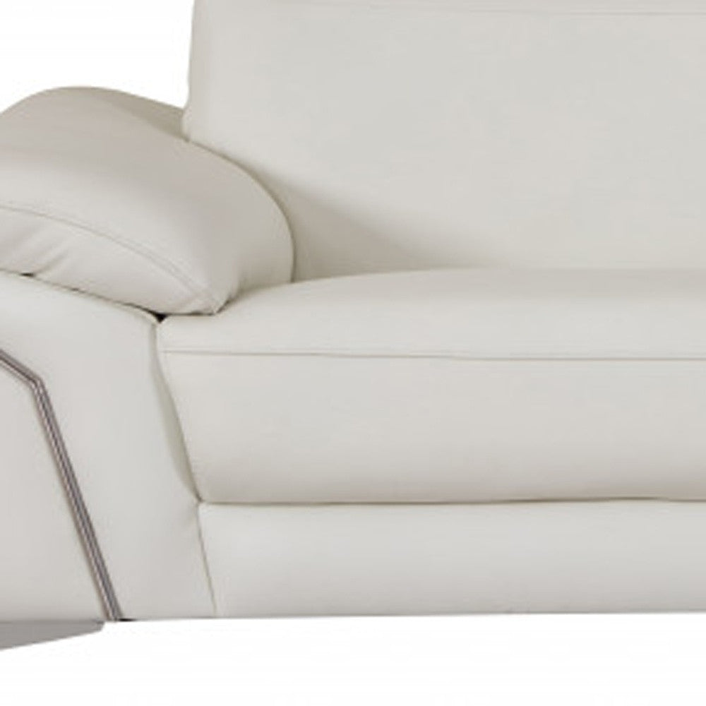 31" Fashionable White Leather Loveseat