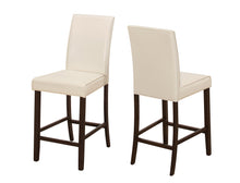 Set Of Two Grey Faux Leather Counter Height Dining Chairs