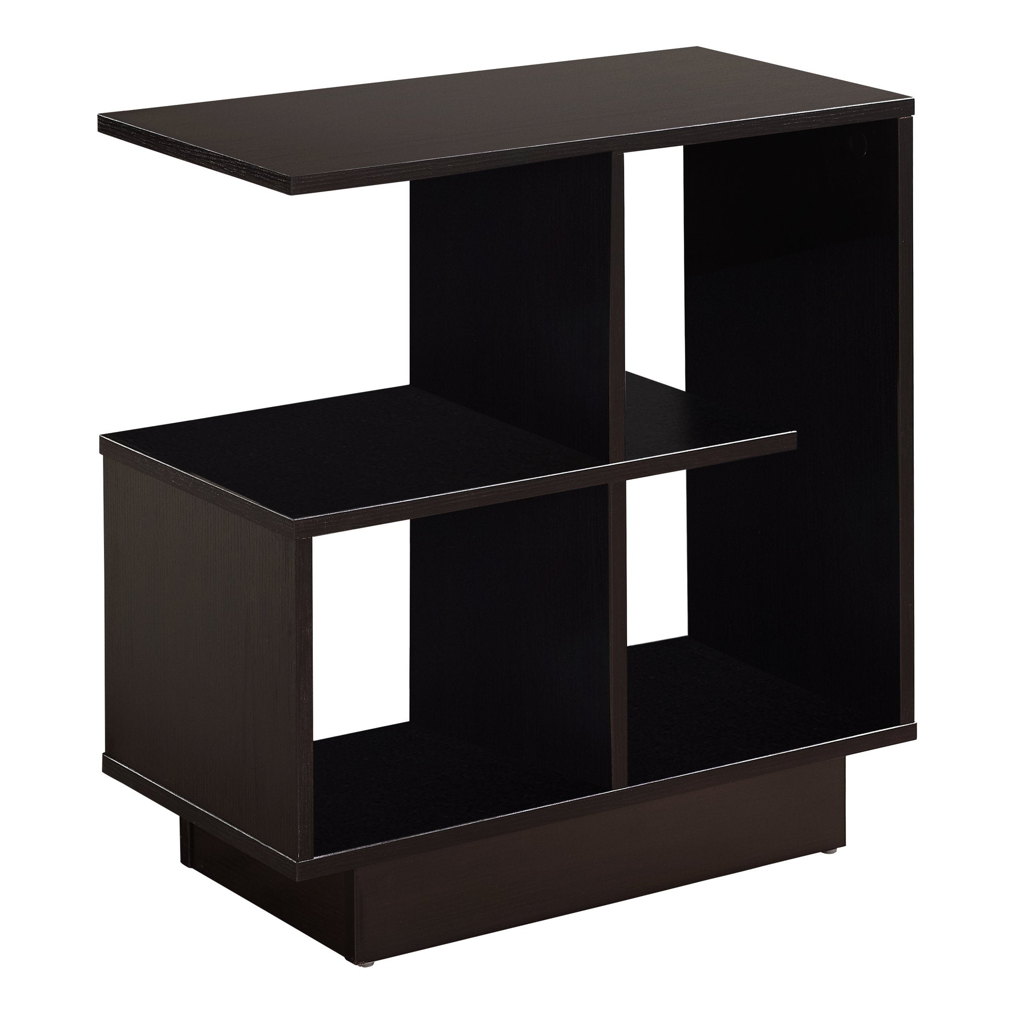 11.5" X 23.5" X 24" Espresso Accent Table With 4 Open Shelves