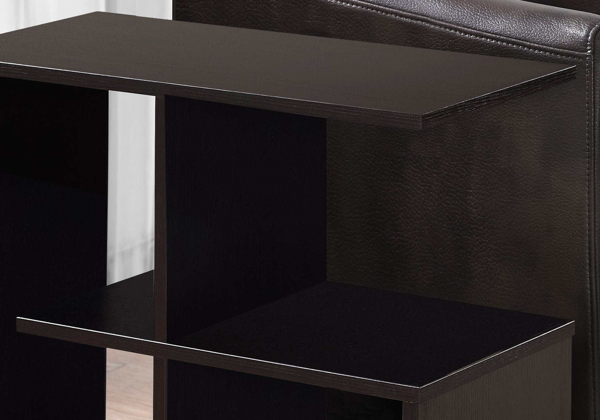 11.5" X 23.5" X 24" Espresso Accent Table With 4 Open Shelves