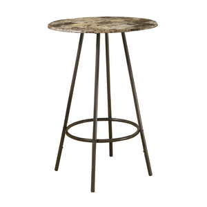 30" Beige And Brown Rounded Manufactured Wood Bar Table