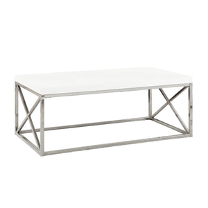 17" Particle Board And Chrome Metal Coffee Table