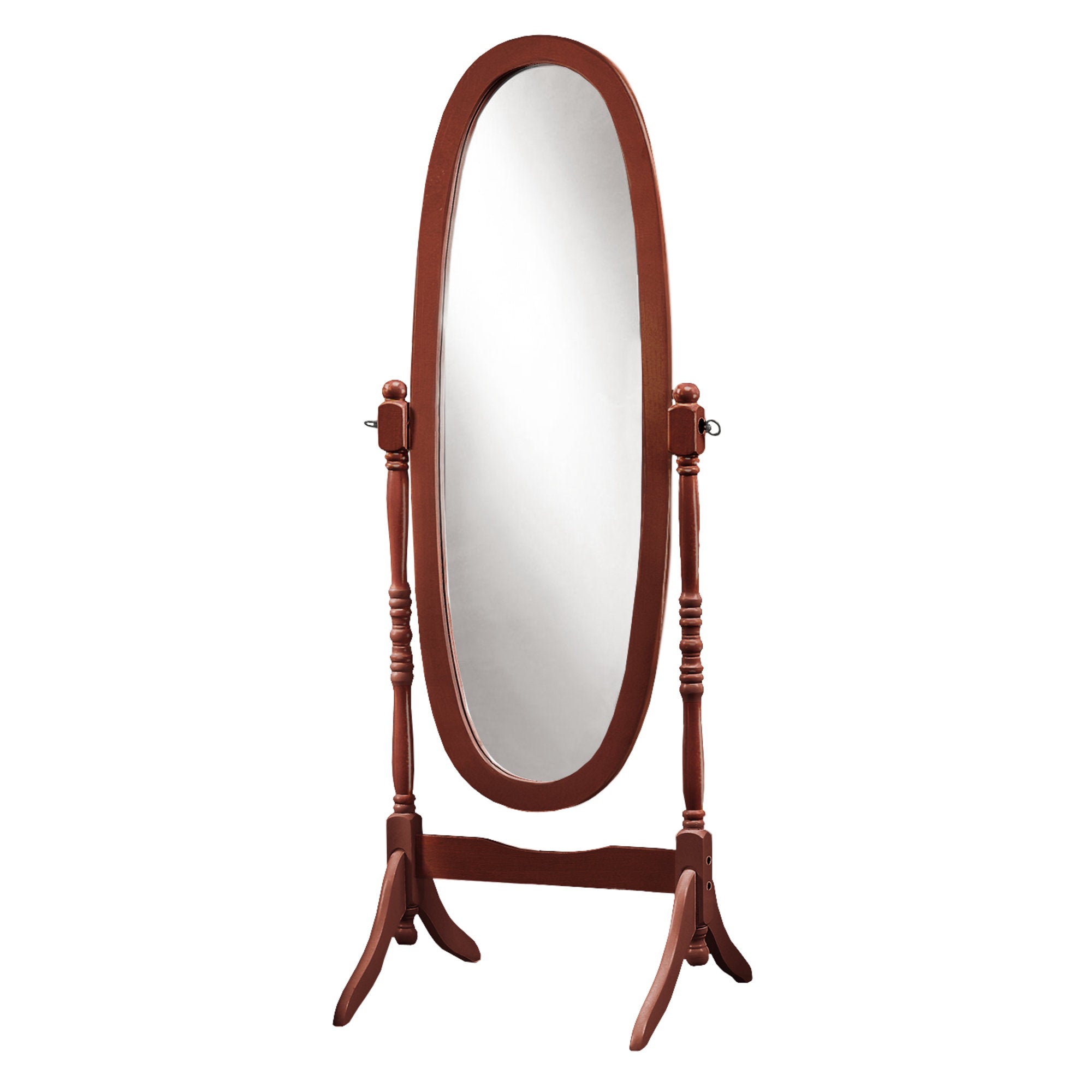 20" X 23" 59" Walnut Oval Wood Frame  Mirror