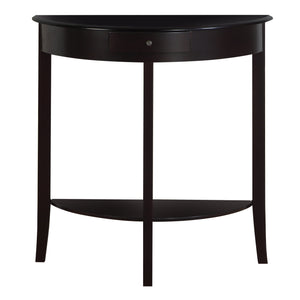 12" X 30.75" X 32" Cherry Solid Wood Finish Accent Table