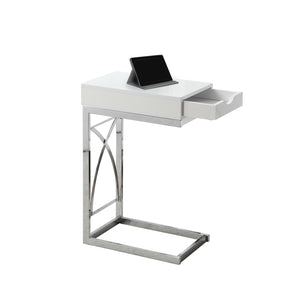 15.75" X 10.25" X 24.5" White Finish Drawer Accent Table