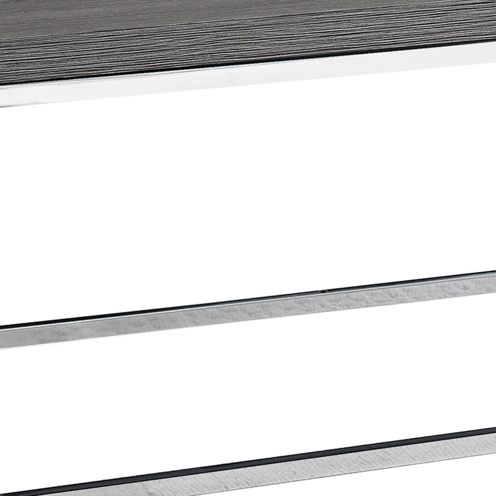 17" Particle Board And Chrome Metal Coffee Table