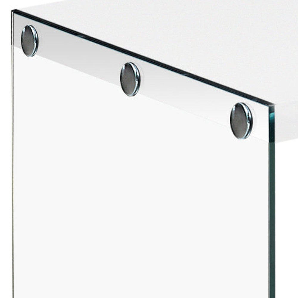 22" X 44" X 16" Dark Taupe  Tempered Glass  Coffee Table