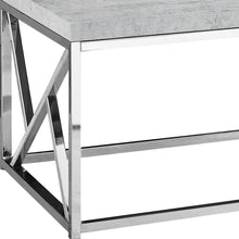 Industrial Chic Gray Faux Cement And Chrome Coffee Table