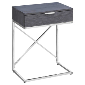 12.75" X 18.25" X 23.5" Grey Finish Metal Accent Table
