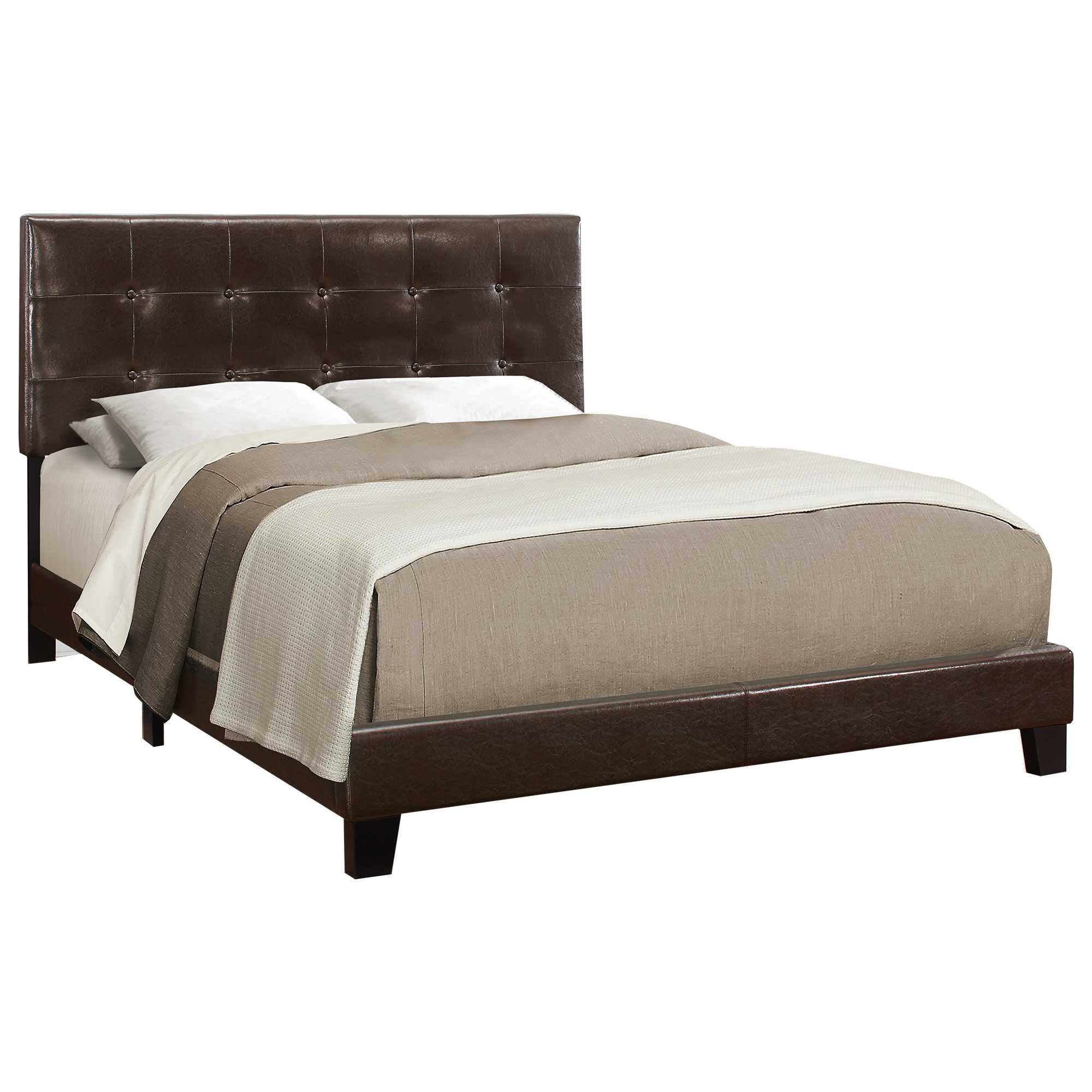 Grey Linen Queen Size Bed - 64.25" x 85.25" x 45"