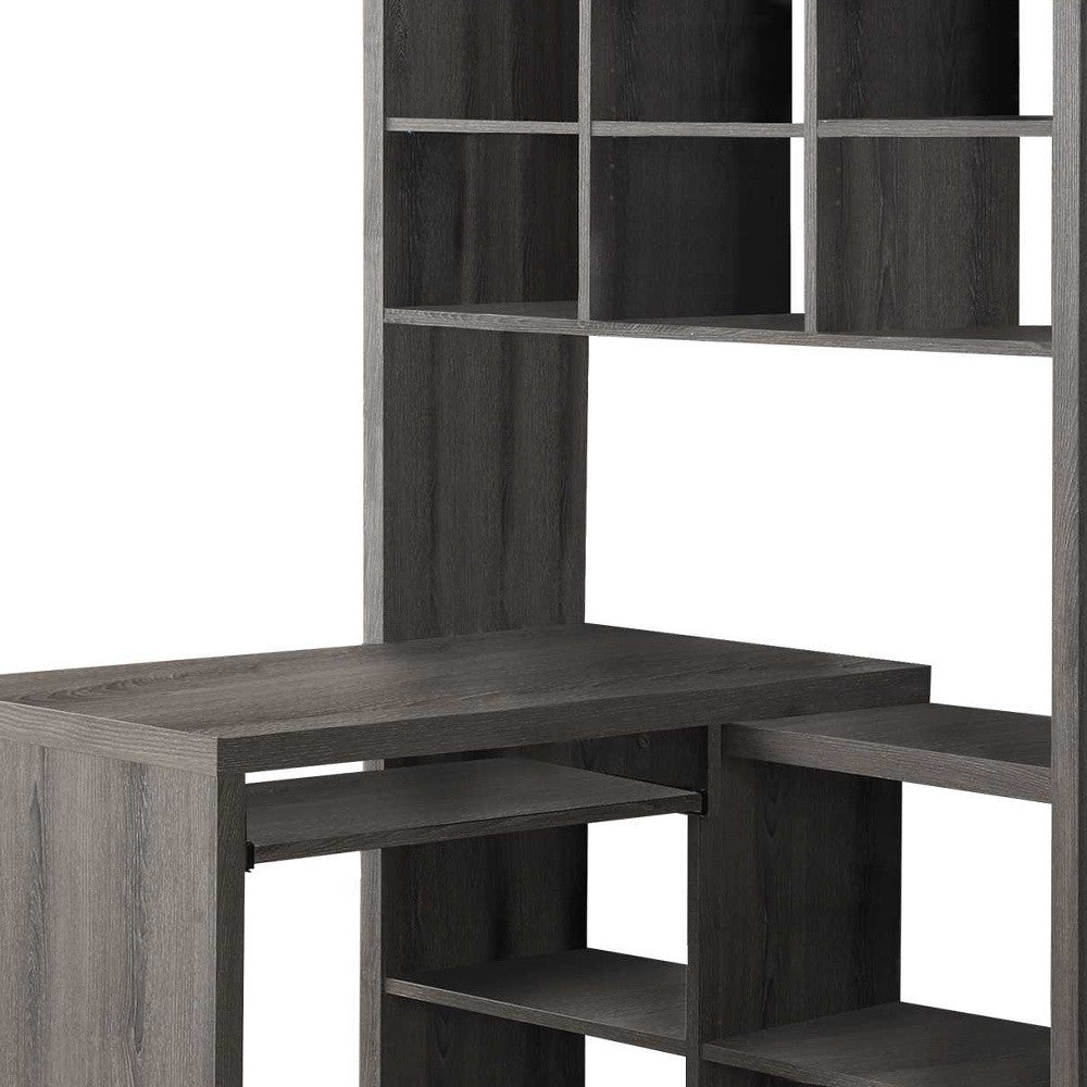 38" Brown L-Shape Computer Desk