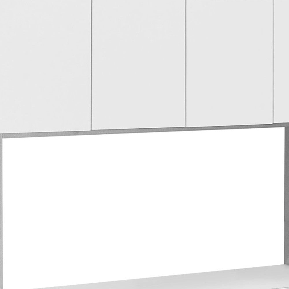 16.25" X 47.25" X 60" White Silver Particle Board Hollow Core Metal  Office Cabinet