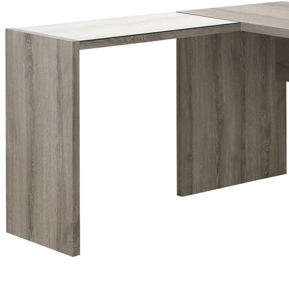 55" White L-Shape Computer Desk With Three Drawers