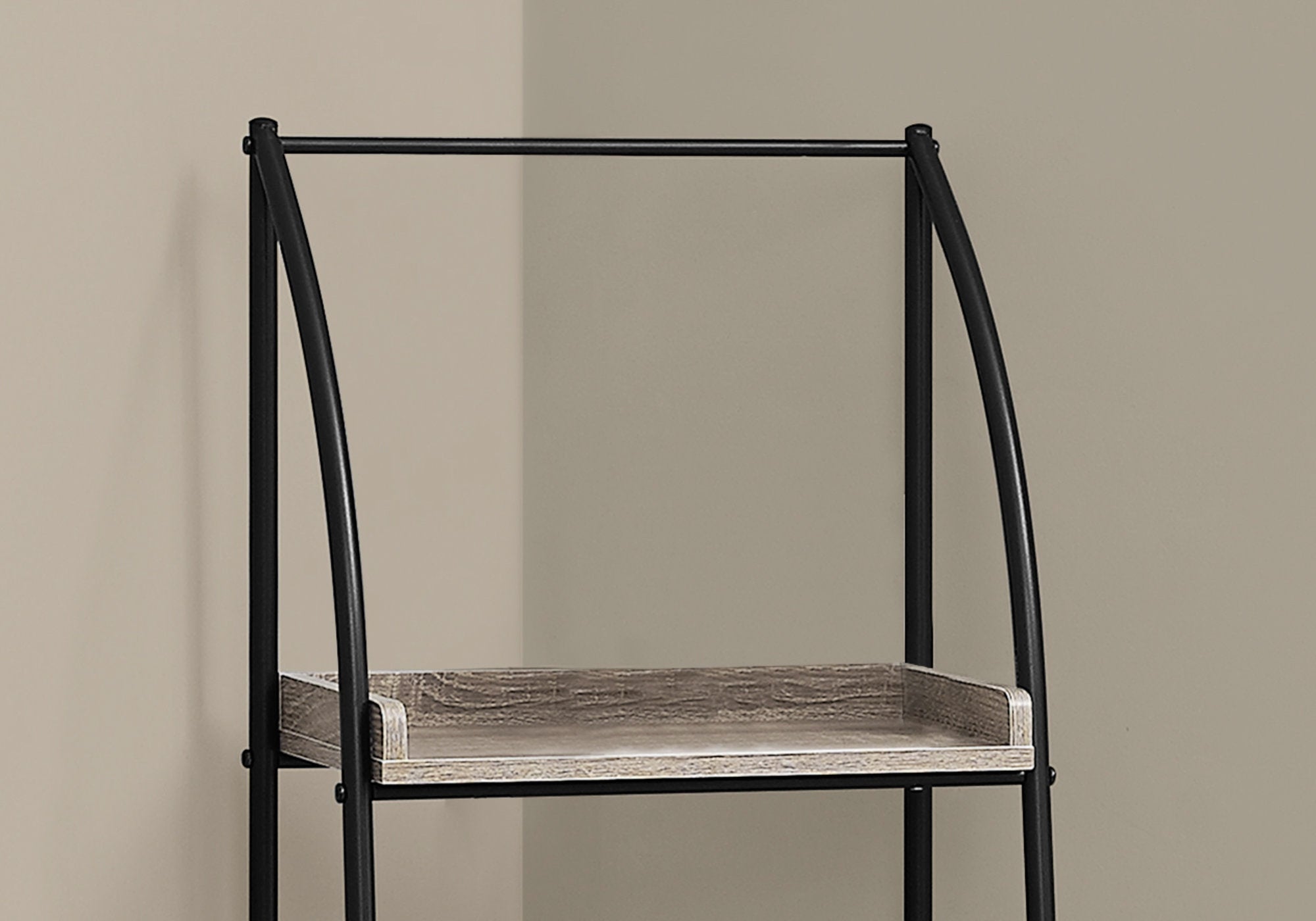 12" X 16" X 48" Dark Taupe  Black  Mdf  Metal   Bookshelf