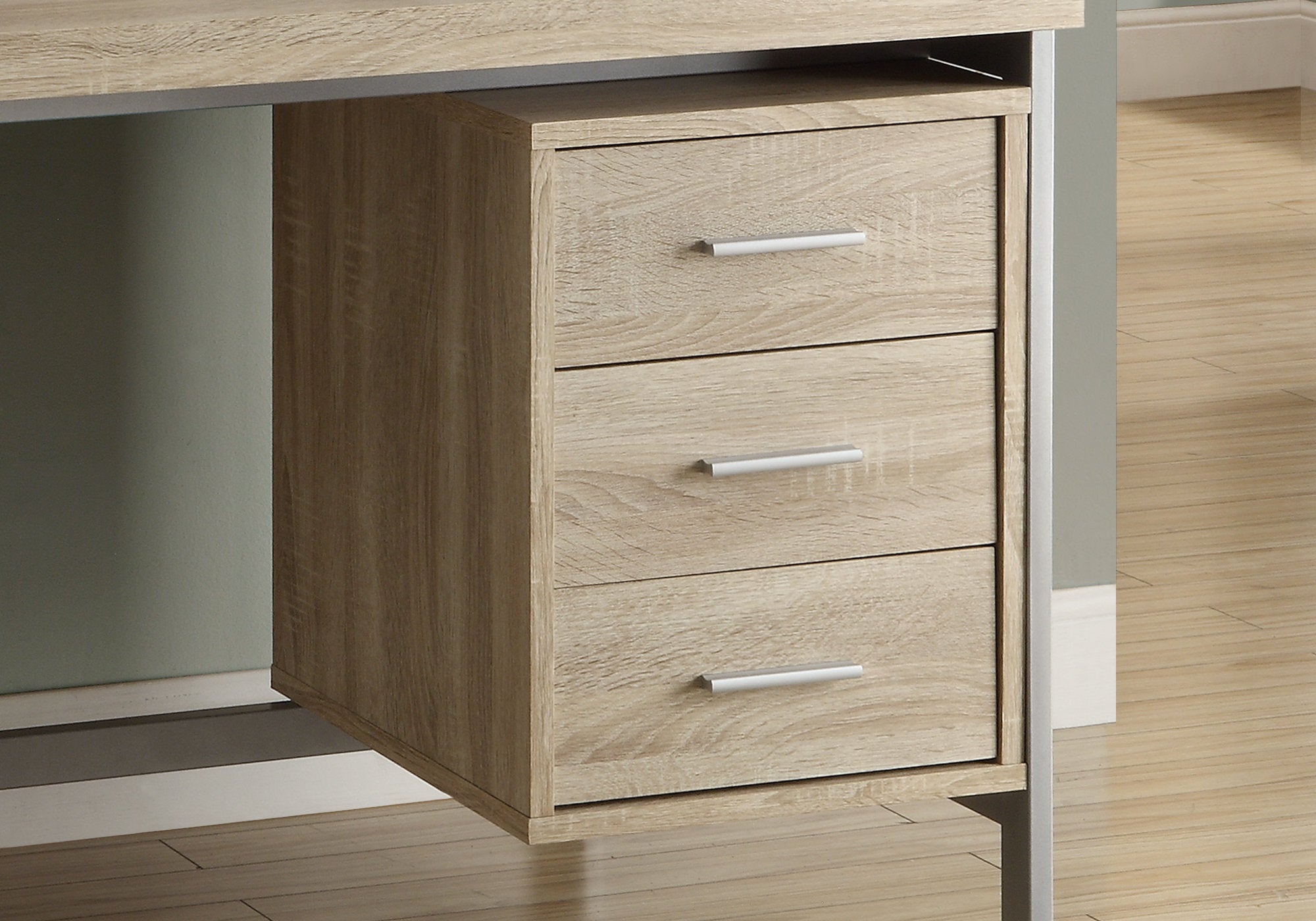 30" White Rectangular Computer Desk With Three Drawers