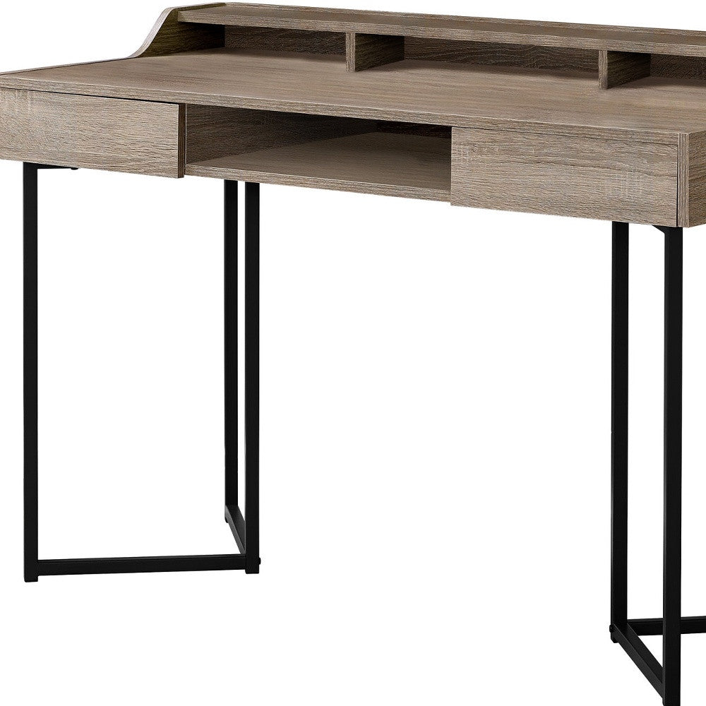 22" Taupe Rectangular Writing Desk
