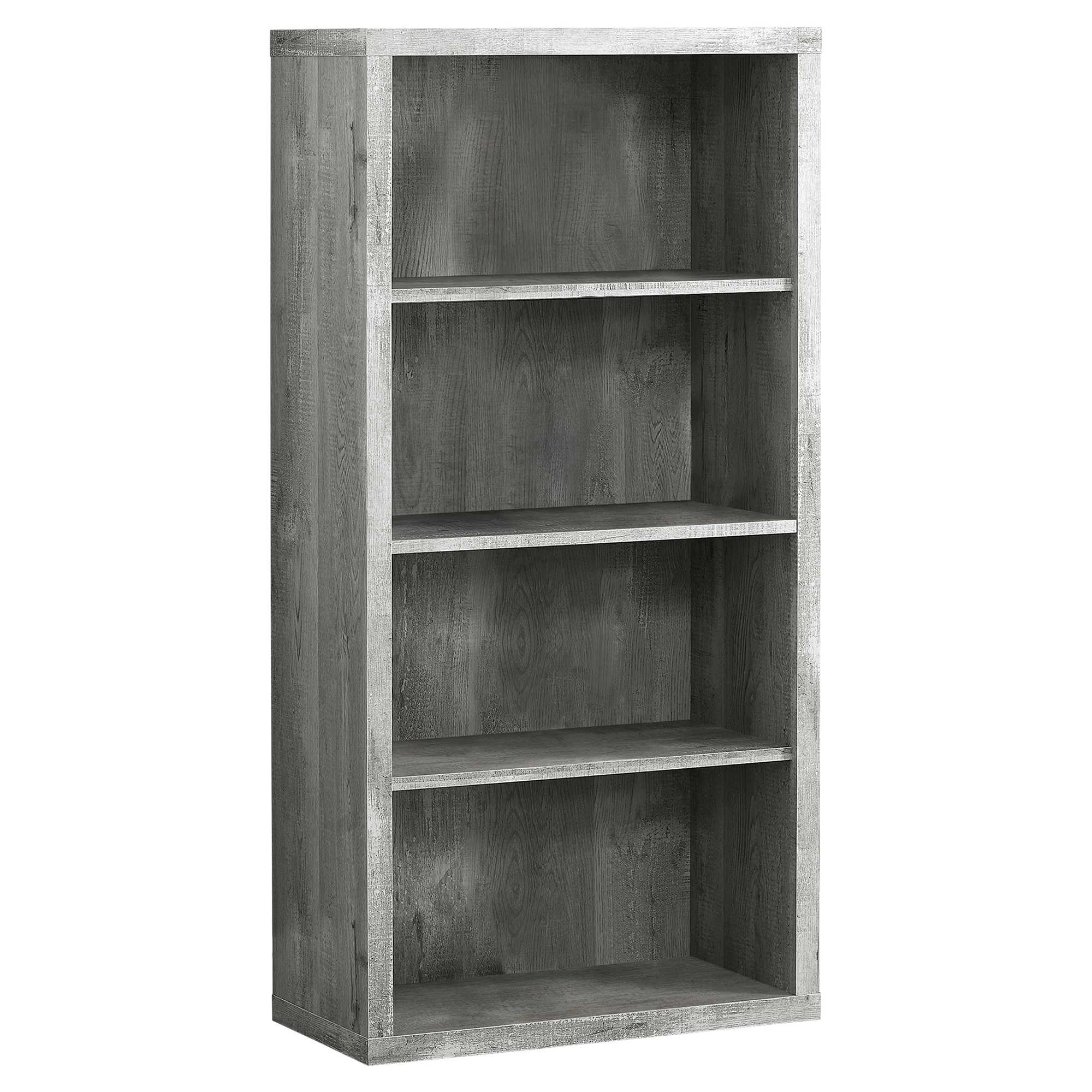 11.75" X 23.75" X 47.5" Cappuccino Particle Board Adjustable Shelves  Bookshelf