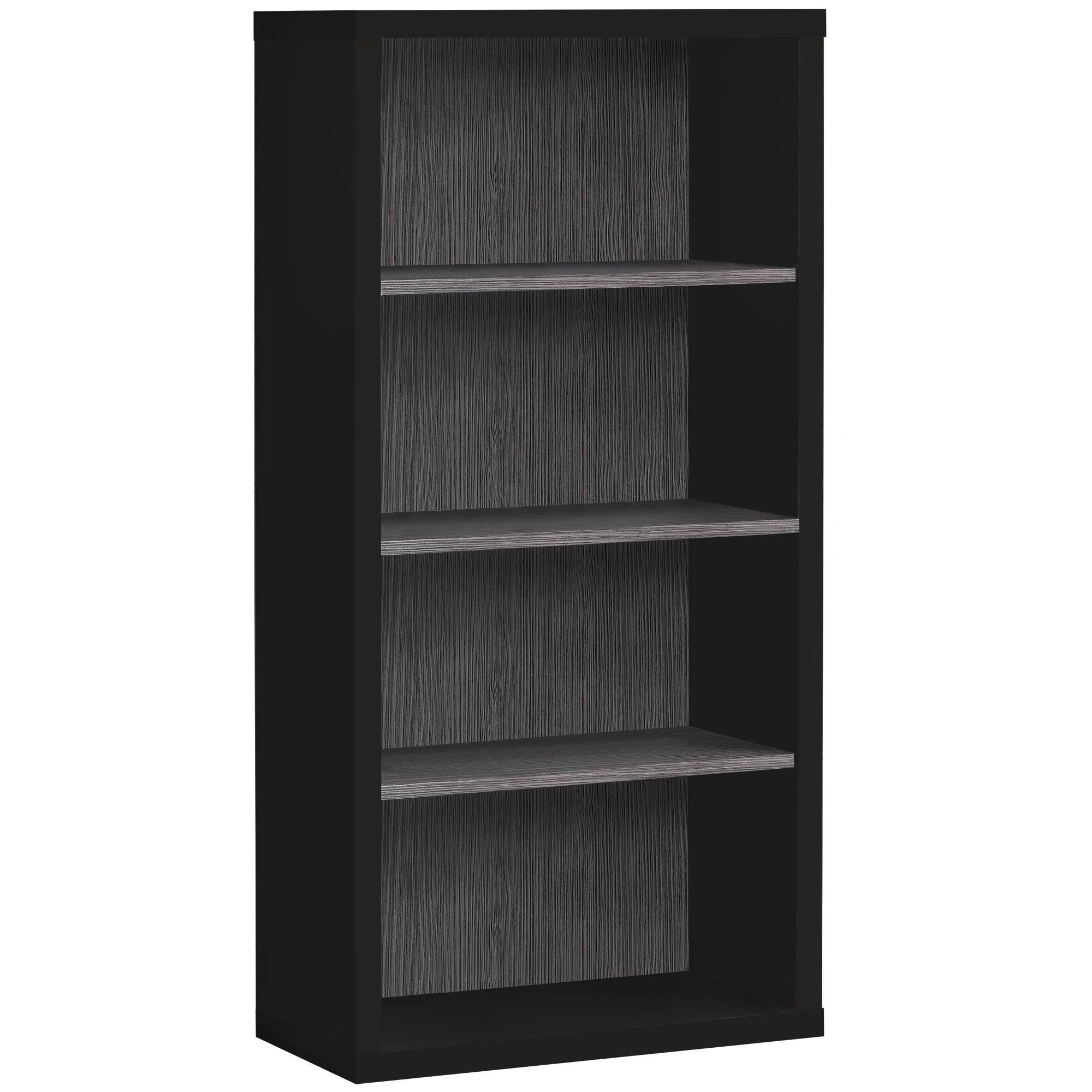 11.75" X 23.75" X 47.5" Cappuccino Particle Board Adjustable Shelves  Bookshelf