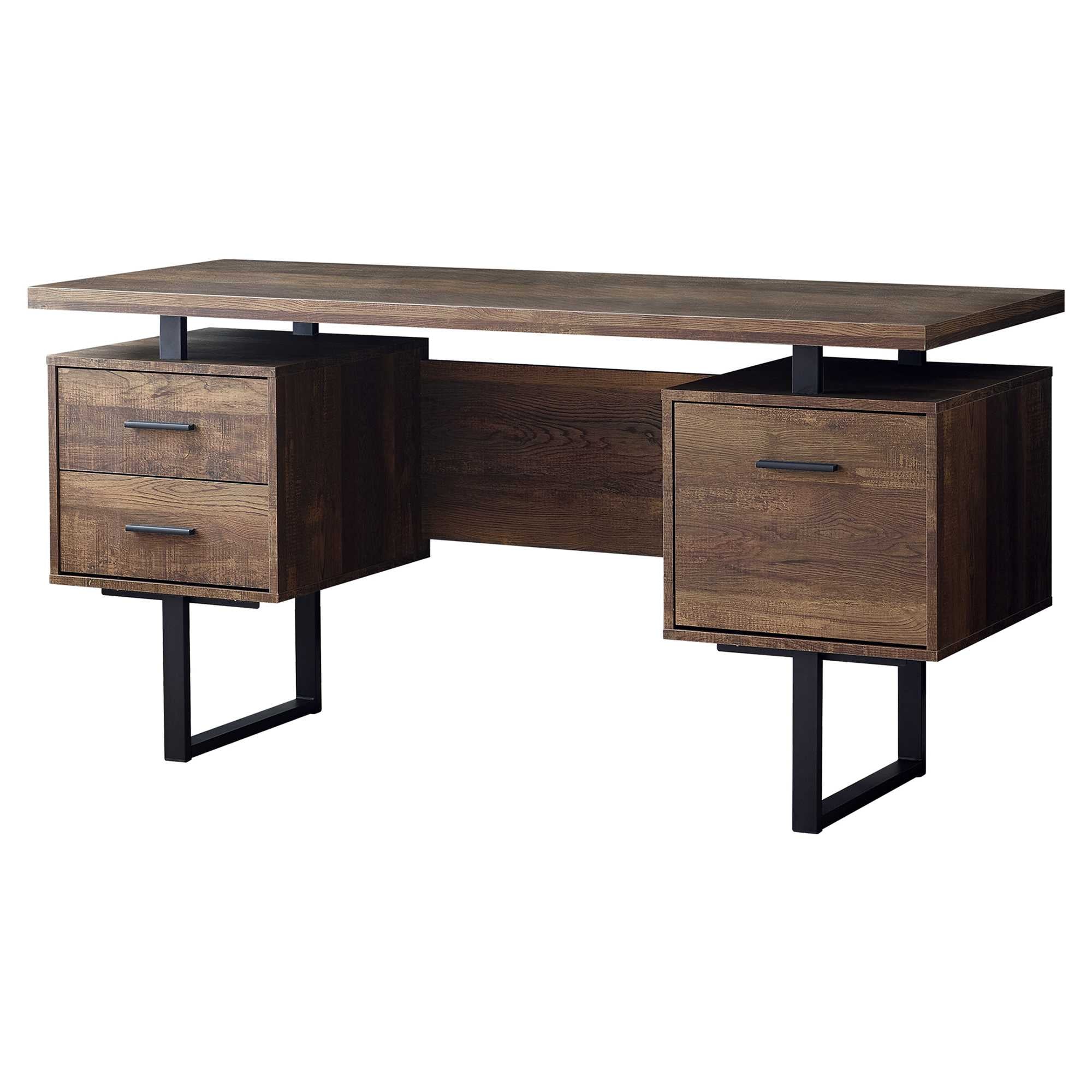 Modern Rustic 3 Drawer Computer Desk 60"