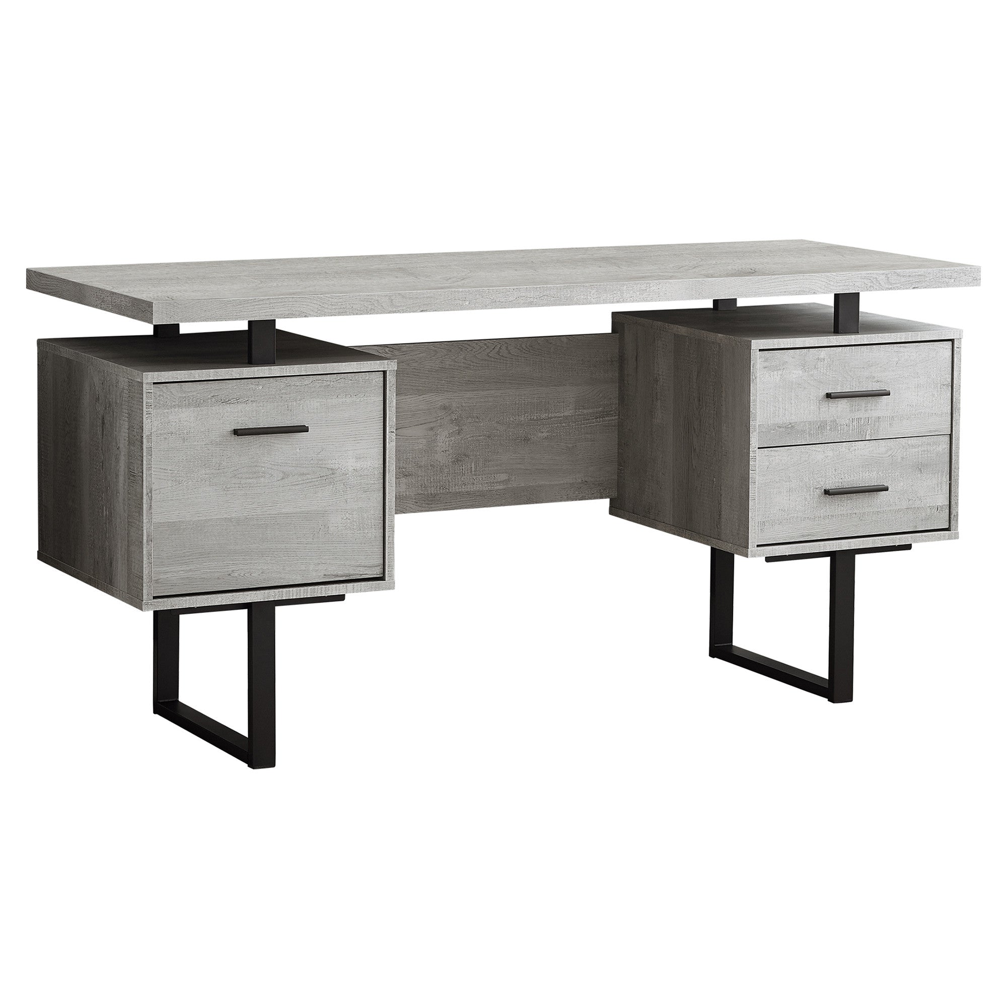 Modern Rustic 3 Drawer Computer Desk 60"