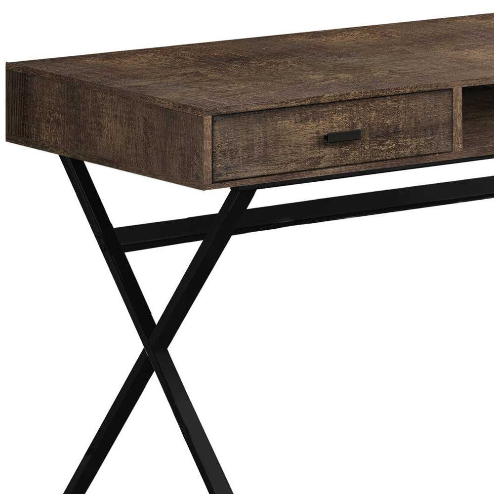 24" White Rectangular Computer Desk With Two Drawers