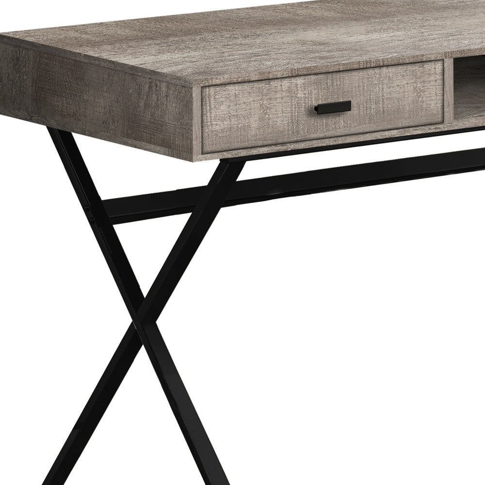 24" White Rectangular Computer Desk With Two Drawers