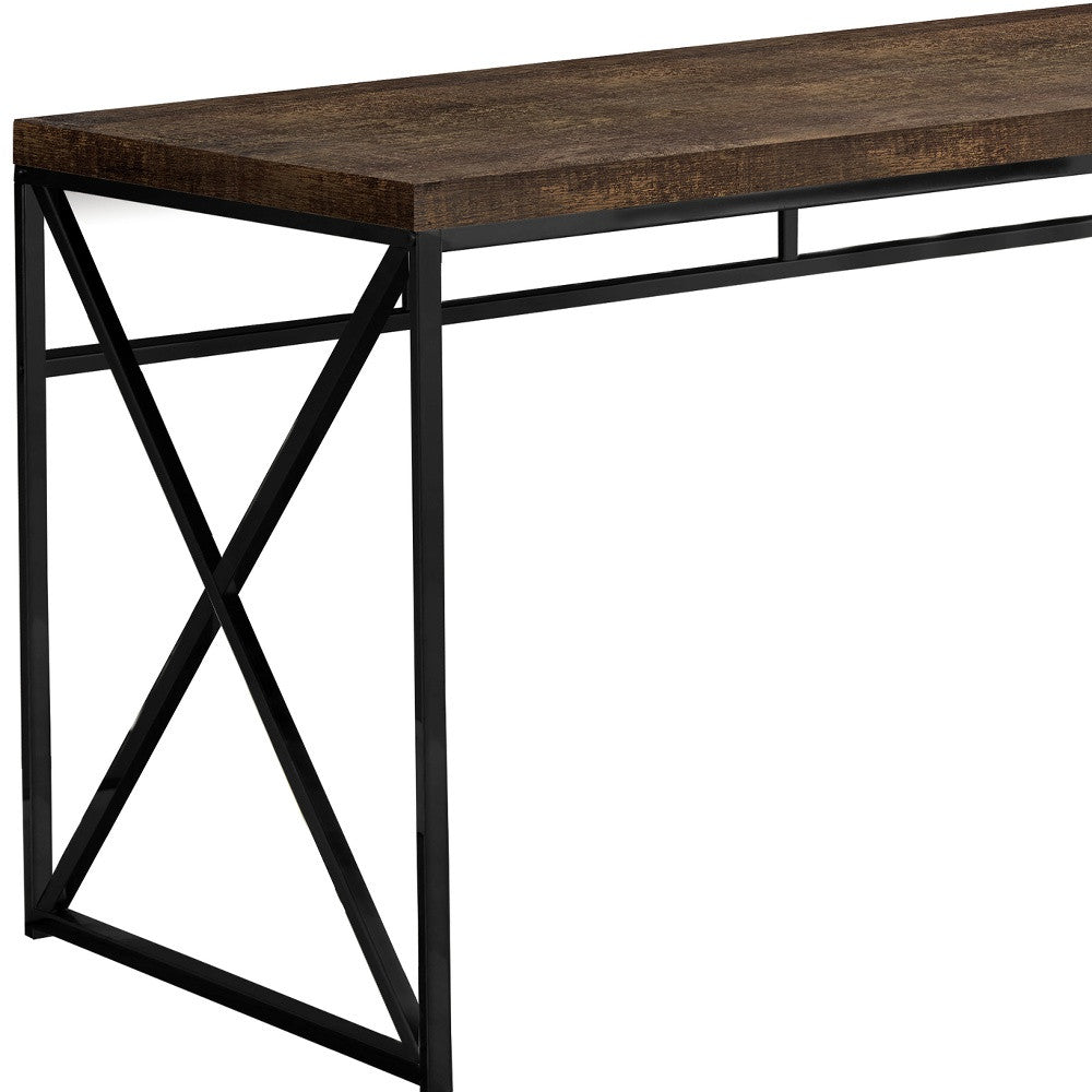 Brown Black Particle Board Metal  Computer Desk