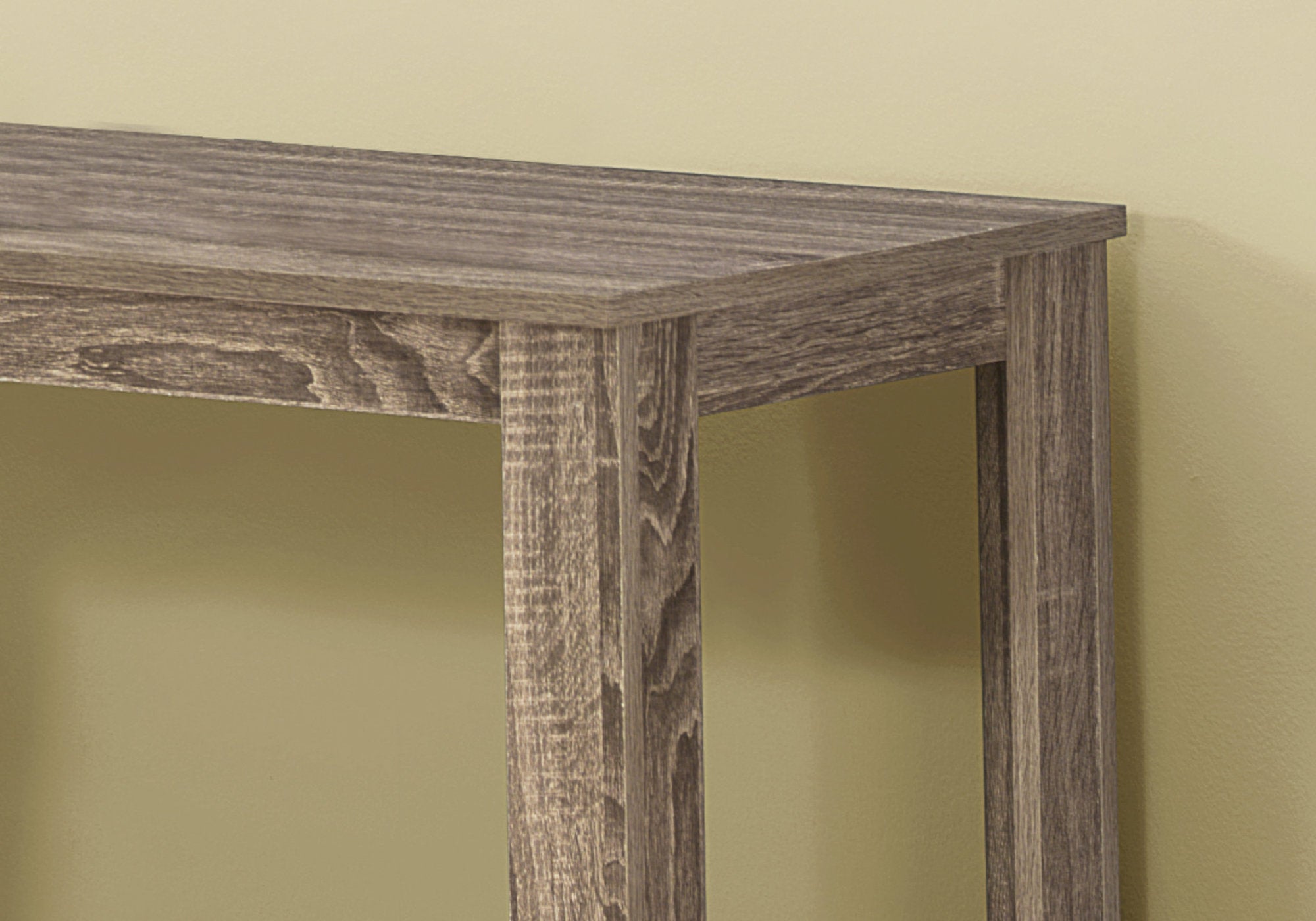 18" X 44" X 28" Dark Taupe Finish Accent Table