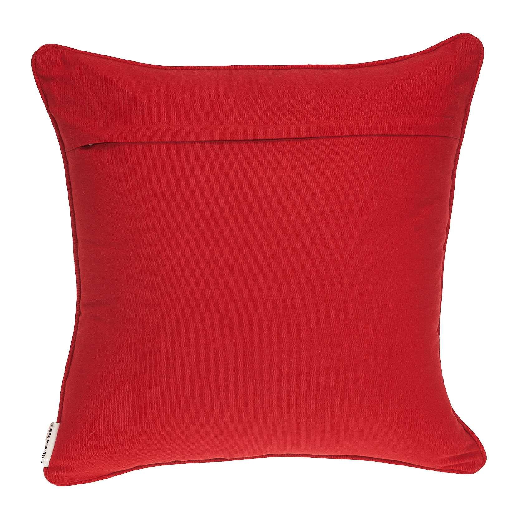 Funda de almohada de algodón rojo y blanco de transición de 20" x 7" x 20" con inserto de poliéster