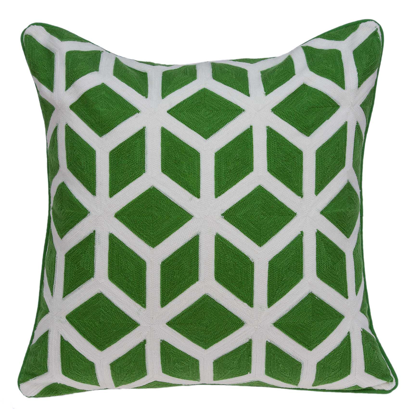 20" x 7" x 20" funda de almohada verde y blanca de transición con inserto de poliéster