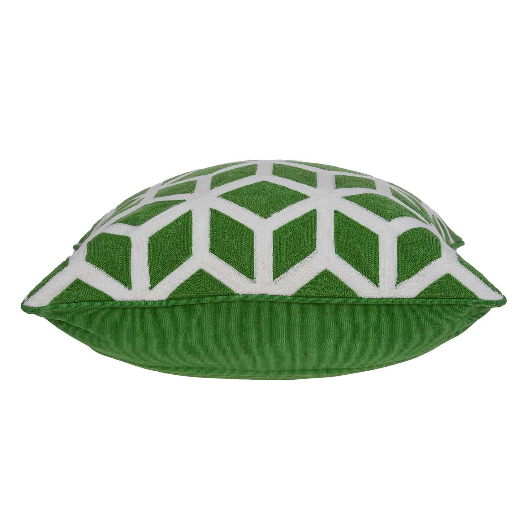 20" x 7" x 20" funda de almohada verde y blanca de transición con inserto de poliéster