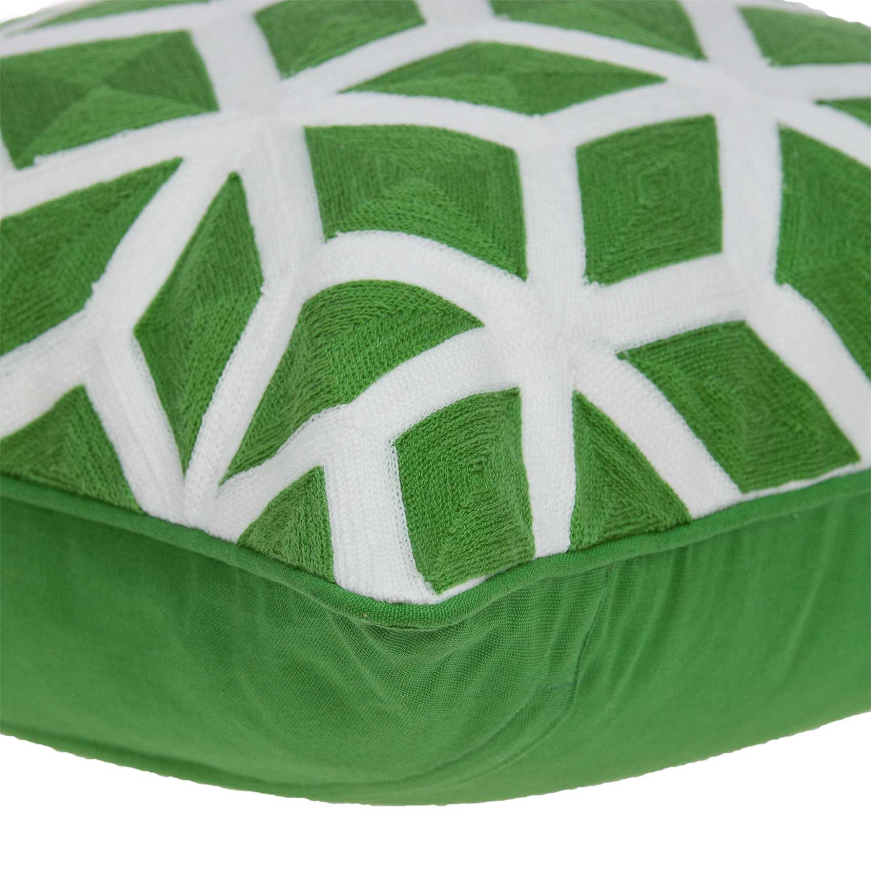 20" x 7" x 20" funda de almohada verde y blanca de transición con inserto de poliéster