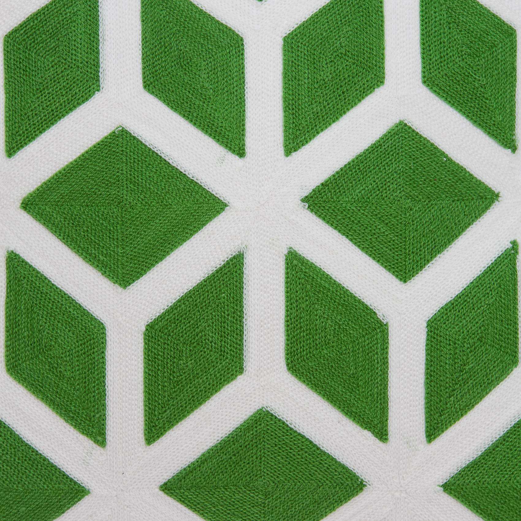 20" x 7" x 20" funda de almohada verde y blanca de transición con inserto de poliéster