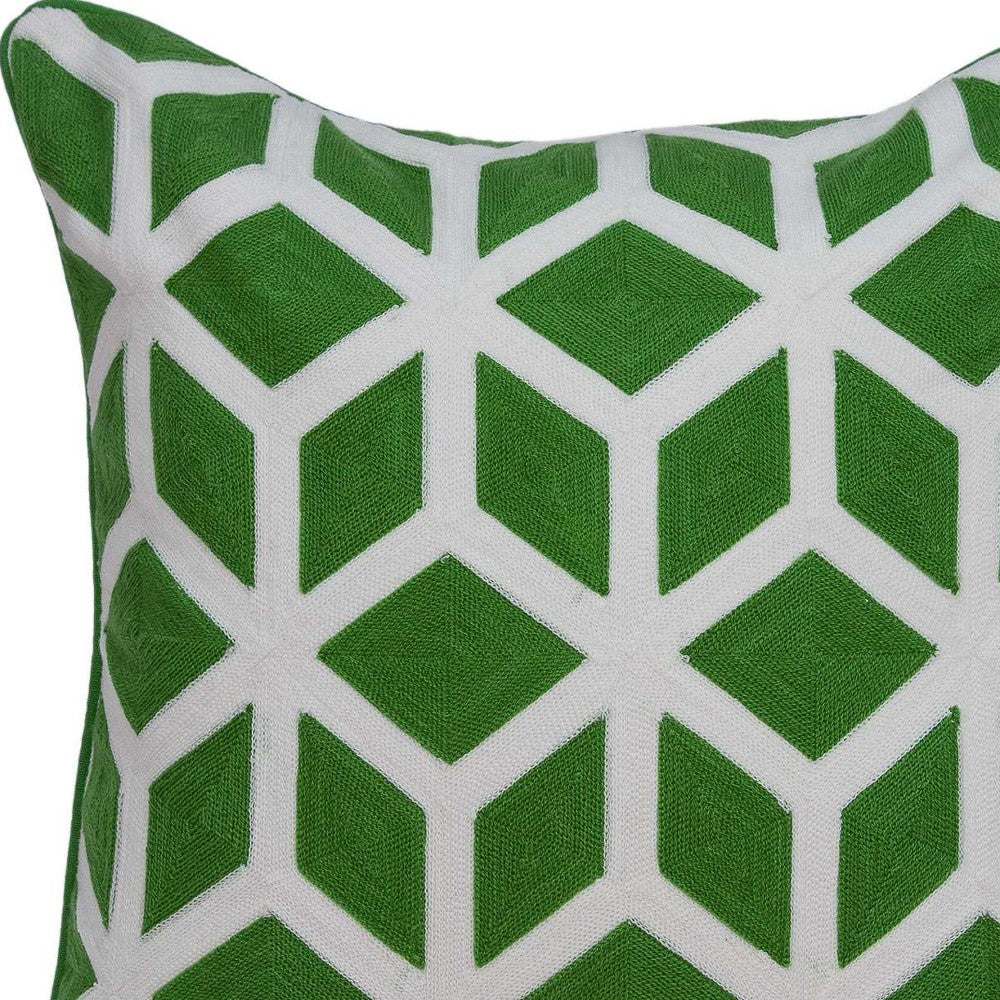 20" x 7" x 20" funda de almohada verde y blanca de transición con inserto de poliéster