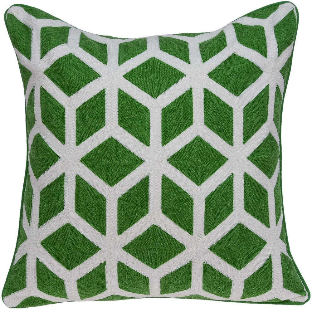 20" x 7" x 20" funda de almohada verde y blanca de transición con inserto de poliéster