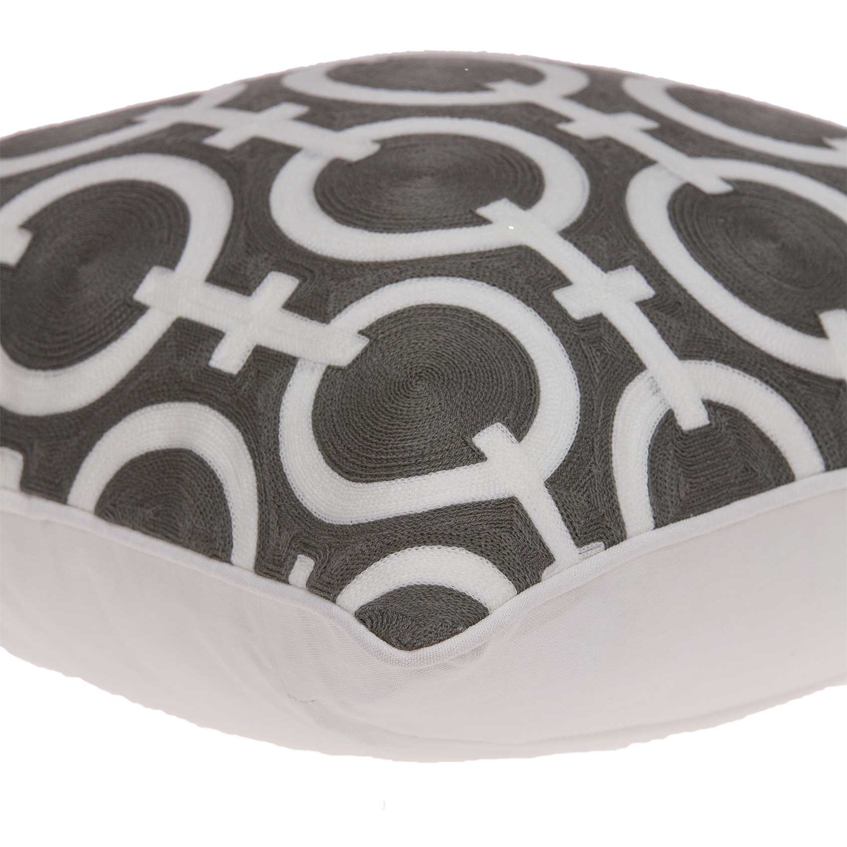 20" X 7" X 20" Transitional Gray And White Accent Pillow Cover With Down Insert