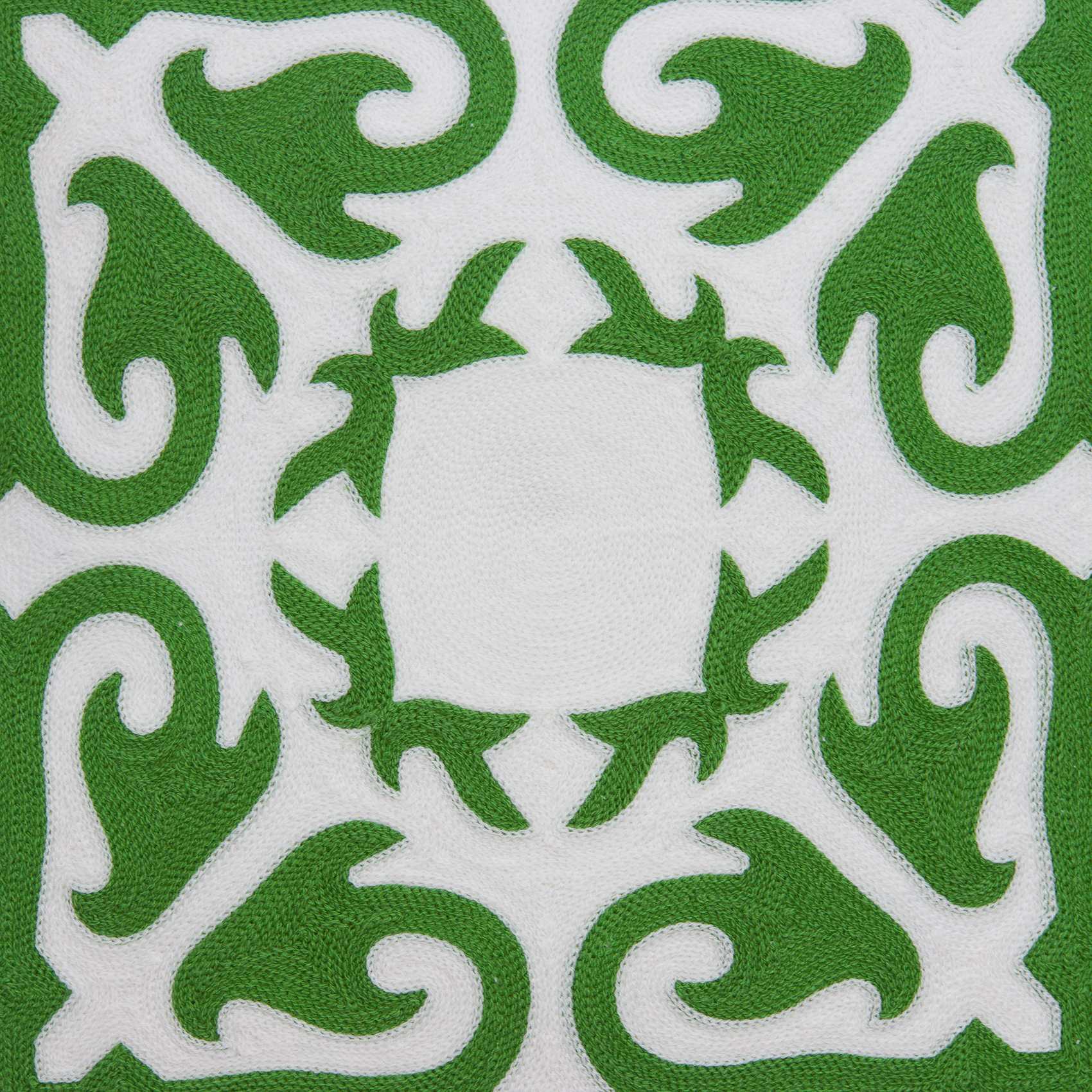 20" X 7" X 20" Traditional Green And White Accent Pillow Cover With Down Insert