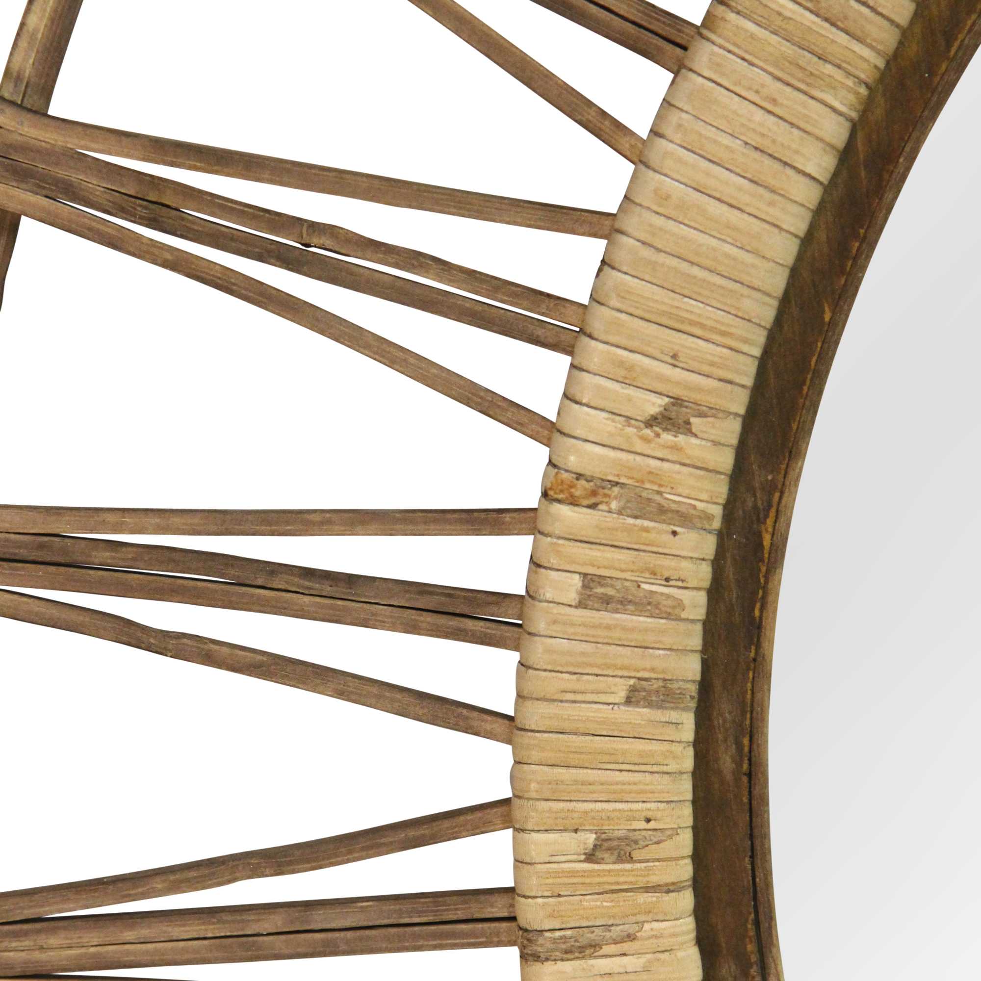 Bamboo Tulum Rattan Decorative Wall Mirror 34 Inch