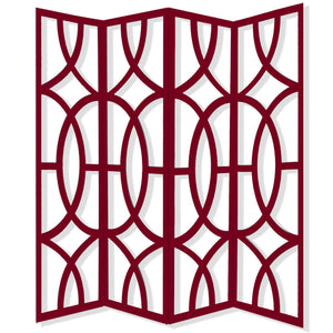 84 X 2 X 84 Red Wood 4 Panel  Screen