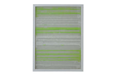 Fun White And Green Stripes Shadow Box Wall Art