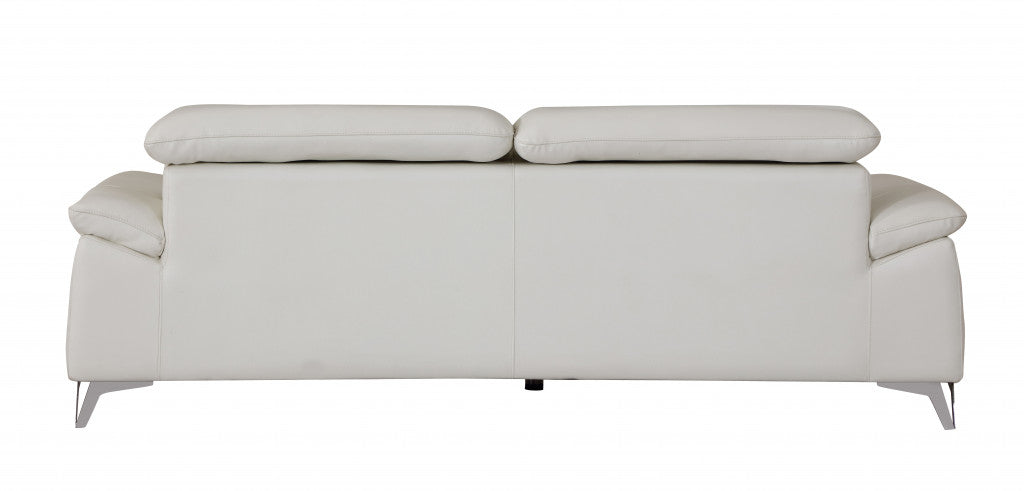 31" Fashionable White Leather Loveseat