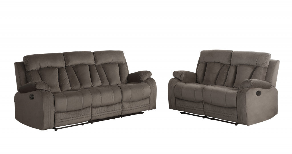 Modern Brow Fabric Sofa Set 120"